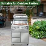 4 Pcs Stainless Steel BBQ Island Outdoor Kitchen Packages, 5-Burner 58000 BTU Built-in Grill with Infrared Rear Burner + Grill Cabinet + Sink Cabinet + Appliance Cabinet + Rotisserie Kit  Patio, Lawn & Garden - Image 9