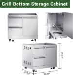 4 Pcs Stainless Steel BBQ Island Outdoor Kitchen Packages, 5-Burner 58000 BTU Built-in Grill with Infrared Rear Burner + Grill Cabinet + Sink Cabinet + Appliance Cabinet + Rotisserie Kit  Patio, Lawn & Garden - Image 15