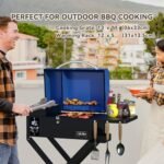 Onlyfire BBQ Wood Pellet Grill Smoker with Foldable Cart, Meat Probe, 2 Tiers Cooking Area, Portable Tabletop Grilling Stove for Outdoor Kitchen Cooking Smoke and Roast, RV Camping, Blue GS342  Patio, Lawn & Garden - Image 8