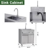 4 Pcs Stainless Steel BBQ Island Outdoor Kitchen Packages, 5-Burner 58000 BTU Built-in Grill with Infrared Rear Burner + Grill Cabinet + Sink Cabinet + Appliance Cabinet + Rotisserie Kit  Patio, Lawn & Garden - Image 14