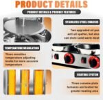 Li Zhen Shawarma Machine Vertical Rotisserie Gyro Machine Commercial Turkish Kebab and Grilled Chicken Machine with 3 Burner,Silver  Industrial & Scientific - Image 4