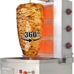 NJTFHU 3 Burners Shawarma Machine Commercial Chicken Shawarma Machine Gyro Grill Rotating Kebab Machine for Commercial Kitchen Use, Silver  Industrial & Scientific