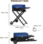 Onlyfire BBQ Wood Pellet Grill Smoker with Foldable Cart, Meat Probe, 2 Tiers Cooking Area, Portable Tabletop Grilling Stove for Outdoor Kitchen Cooking Smoke and Roast, RV Camping, Blue GS342  Patio, Lawn & Garden - Image 12
