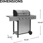 Kenmore 4-Burner BBQ Gas Grill with Side Burner, Outdoor Propane Grill, 53,000 BTUs, Cast Iron Cooking Grates, Electronic Ignition, Warming Rack, Open Cart Design & All-Terrain Wheels, Stainless Steel  Patio, Lawn & Garden - Image 20
