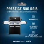 Napoleon P500RSIBNK-3 Prestige RSIB Natural Gas Grill, 500 sq. in + Infrared Side and Rear Burner, Black  Home & Kitchen - Image 18