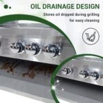 4 Pcs Stainless Steel BBQ Island Outdoor Kitchen Packages, 5-Burner 58000 BTU Built-in Grill with Infrared Rear Burner + Grill Cabinet + Sink Cabinet + Appliance Cabinet + Rotisserie Kit  Patio, Lawn & Garden - Image 11