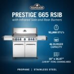 Napoleon P665RSIBPSS Prestige RSIB Propane Gas Grill, 665 sq. in + Infrared Side and Rear Burner, Stainless Steel  Patio, Lawn & Garden - Image 22
