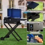 Onlyfire BBQ Wood Pellet Grill Smoker with Foldable Cart, Meat Probe, 2 Tiers Cooking Area, Portable Tabletop Grilling Stove for Outdoor Kitchen Cooking Smoke and Roast, RV Camping, Blue GS342  Patio, Lawn & Garden - Image 15