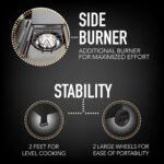 Kenmore 4-Burner BBQ Gas Grill with Side Burner, Outdoor Propane Grill, 53,000 BTUs, Cast Iron Cooking Grates, Electronic Ignition, Warming Rack, Open Cart Design & All-Terrain Wheels, Stainless Steel  Patio, Lawn & Garden - Image 21