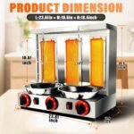 Li Zhen Shawarma Machine Vertical Rotisserie Gyro Machine Commercial Turkish Kebab and Grilled Chicken Machine with 3 Burner,Silver  Industrial & Scientific - Image 11