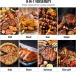 VEVOR Smoker Grill, Portable Wood Pellet Grill with Cart, 8 IN 1 BBQ Grill with PID Temperature Control for Outdoor Cooking, Barbecue Camping, Picnic, 730 sq, Patio and Backyard, Black  Patio, Lawn & Garden - Image 14