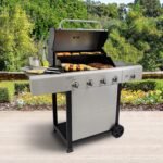 Kenmore 4-Burner BBQ Gas Grill with Side Burner, Outdoor Propane Grill, 53,000 BTUs, Cast Iron Cooking Grates, Electronic Ignition, Warming Rack, Open Cart Design & All-Terrain Wheels, Stainless Steel  Patio, Lawn & Garden - Image 19